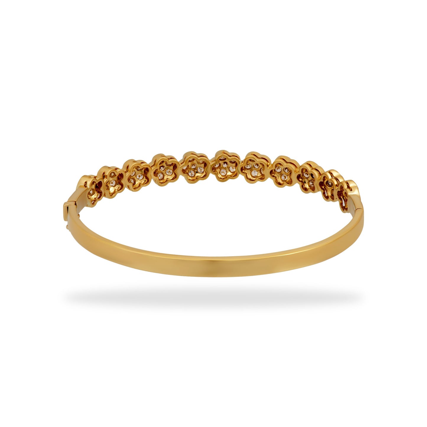 Van Cleef & Arples 18K Yellow Gold Diamond Trefle Bracelet Length: 6.5"