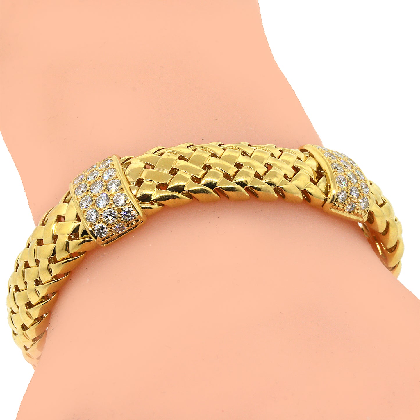 Tiffany and Co. Woven Link Vannerie Diamond Bracelet