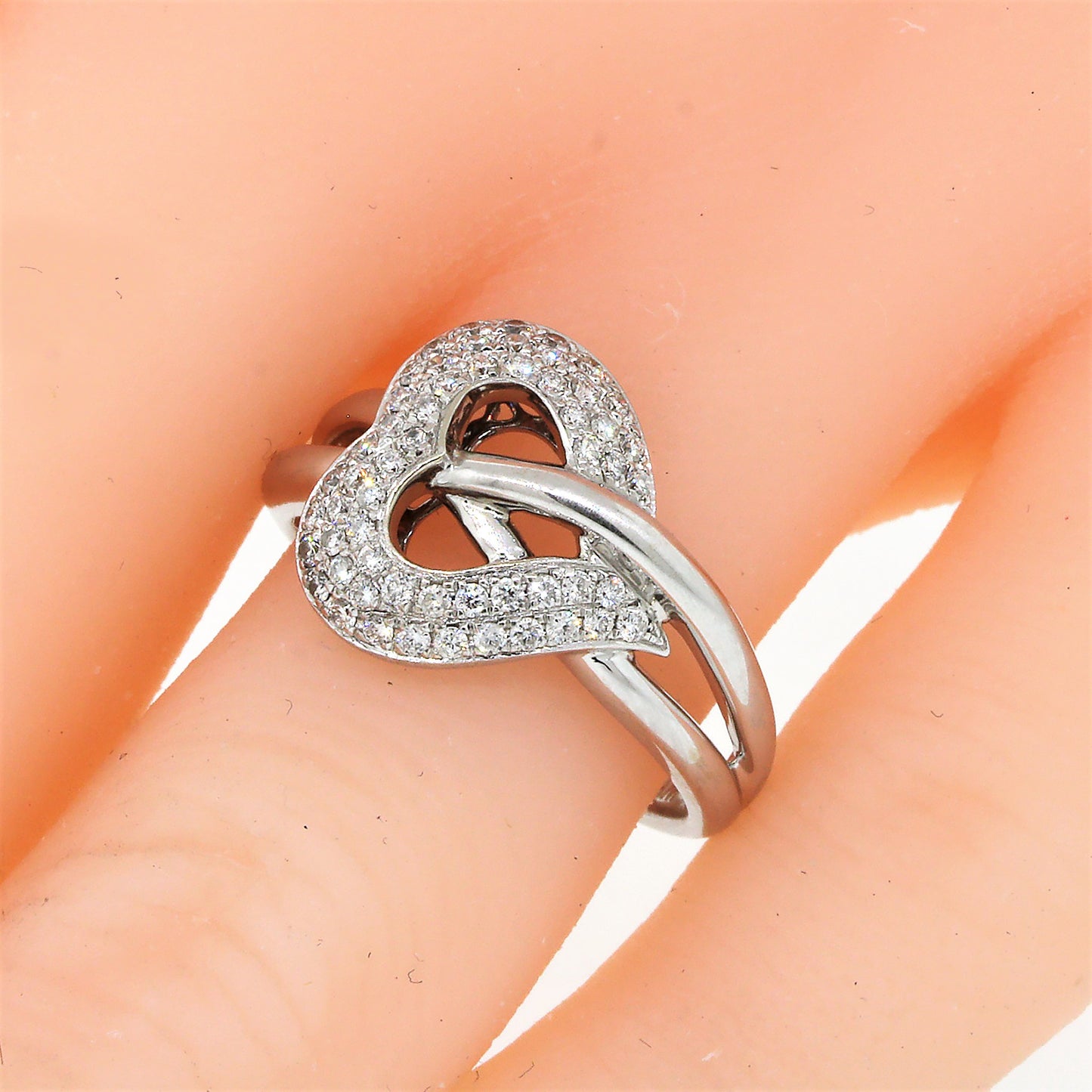 White Gold Diamond Heart Ring