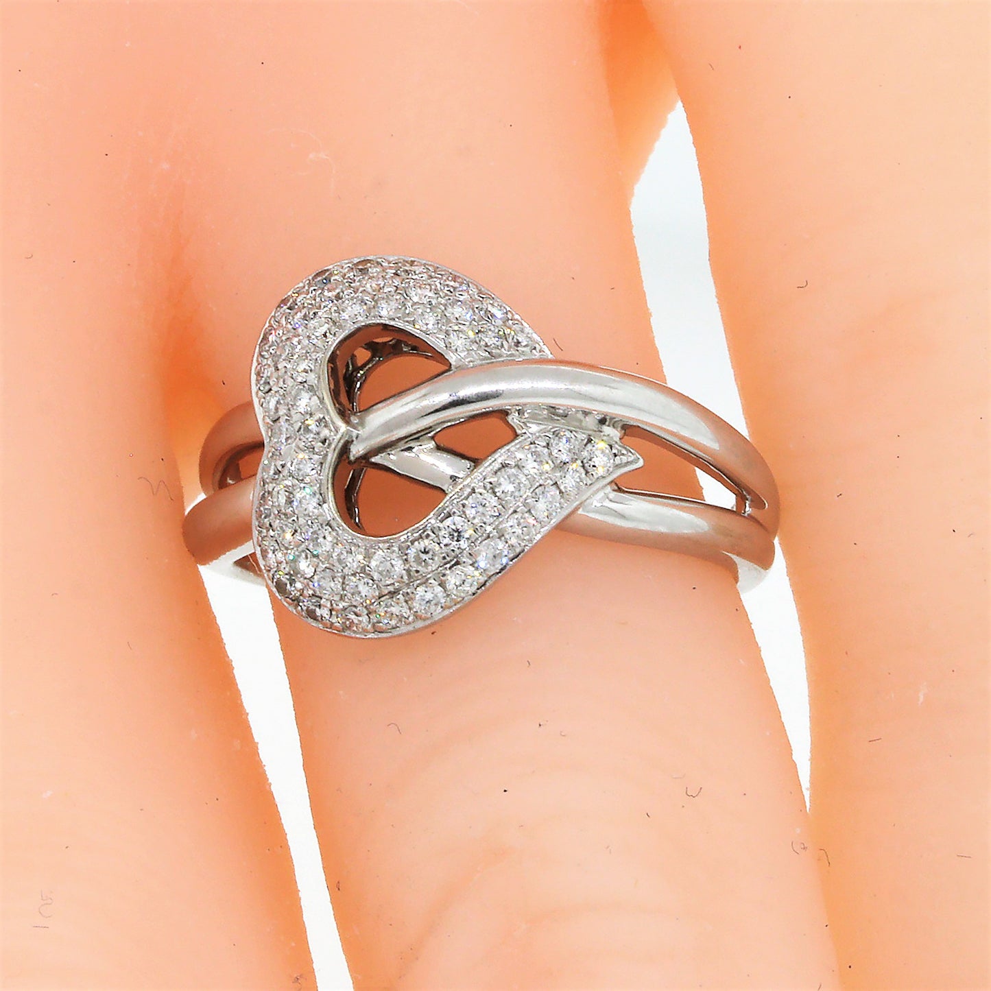 White Gold Diamond Heart Ring