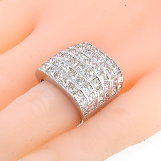 6-Row Princess Cut Diamond Band Ring
