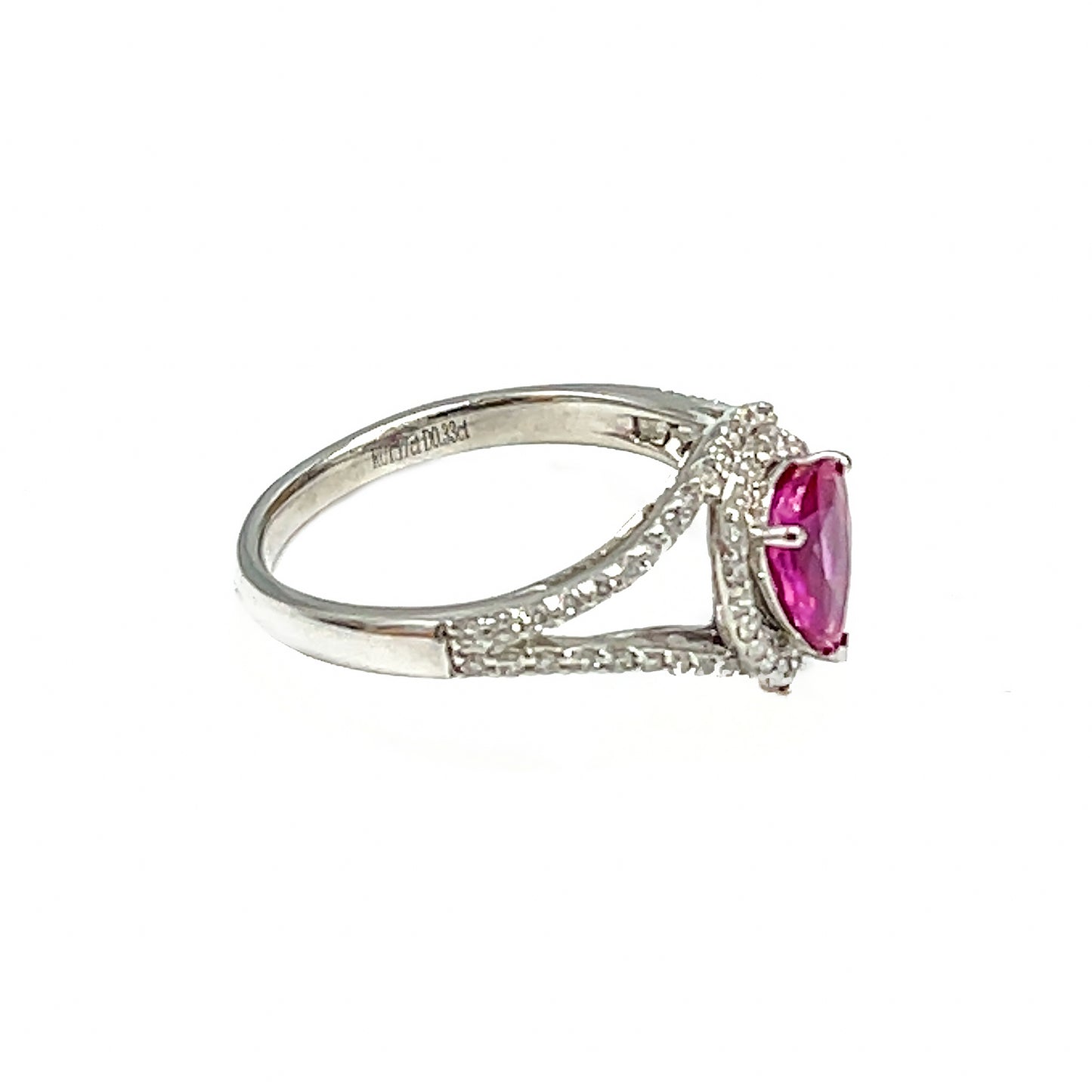 Orianne GIA Certified No-Heat Ruby Pear-Shaped Ring