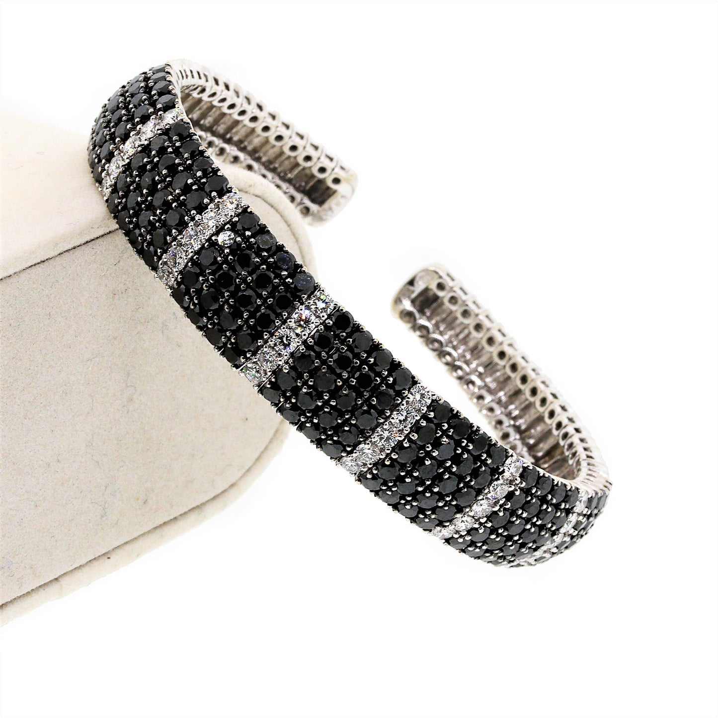 Black and White Diamond Cuff Bracelet