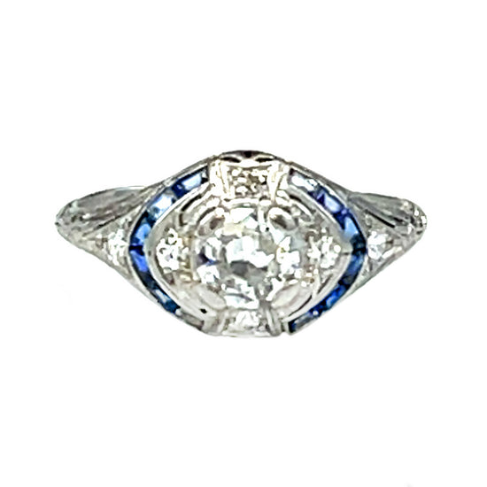 Platinum Art Deco Diamond Engagement Ring