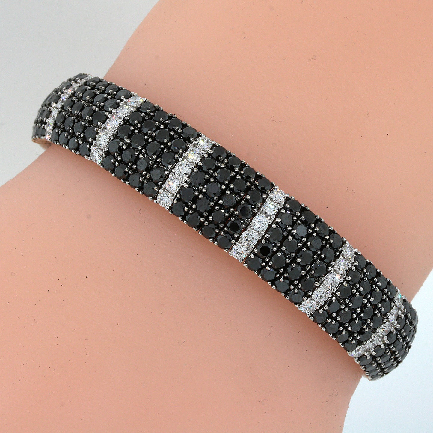Black and White Diamond Cuff Bracelet