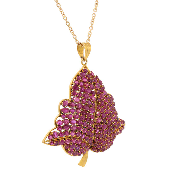 Ruby Leaf Pendant