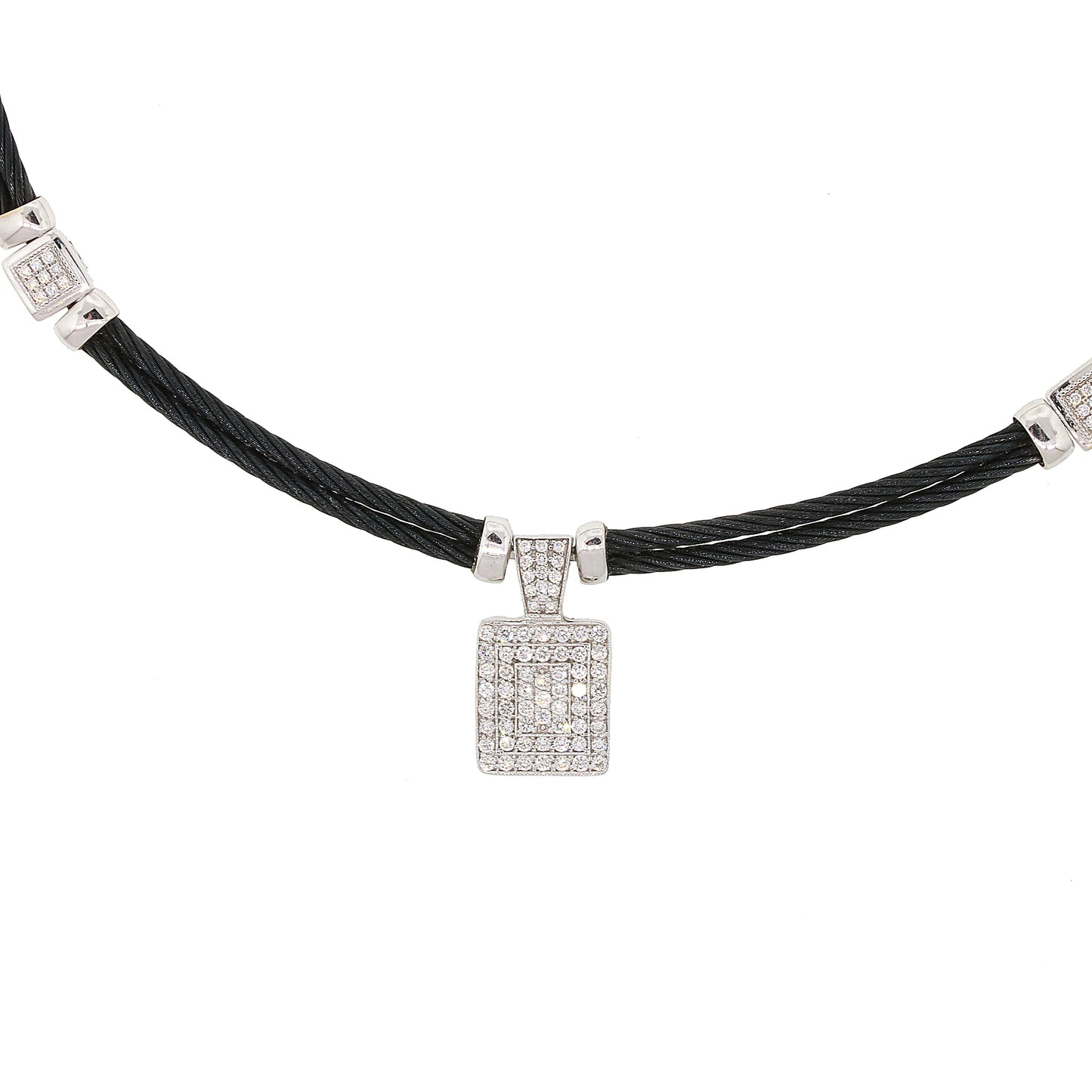 Philippe Charriol Celtic Noir Pave Diamond Necklace