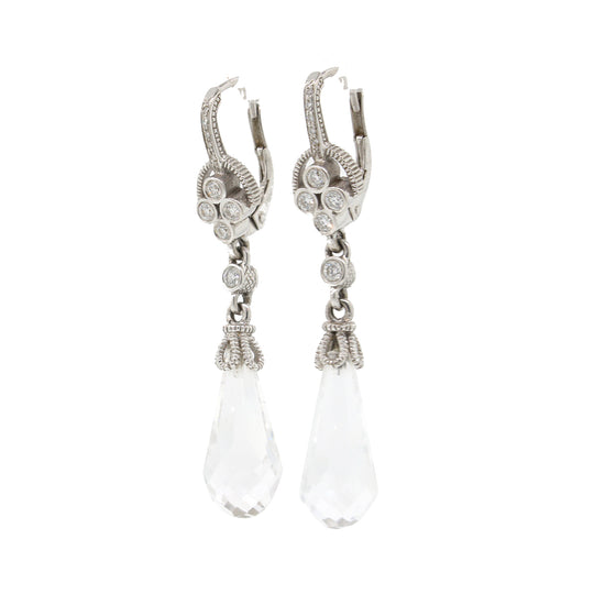 Judith Ripka Diamond Briolet Hanging Earrings