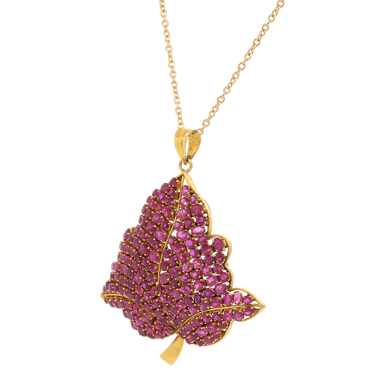 Ruby Leaf Pendant