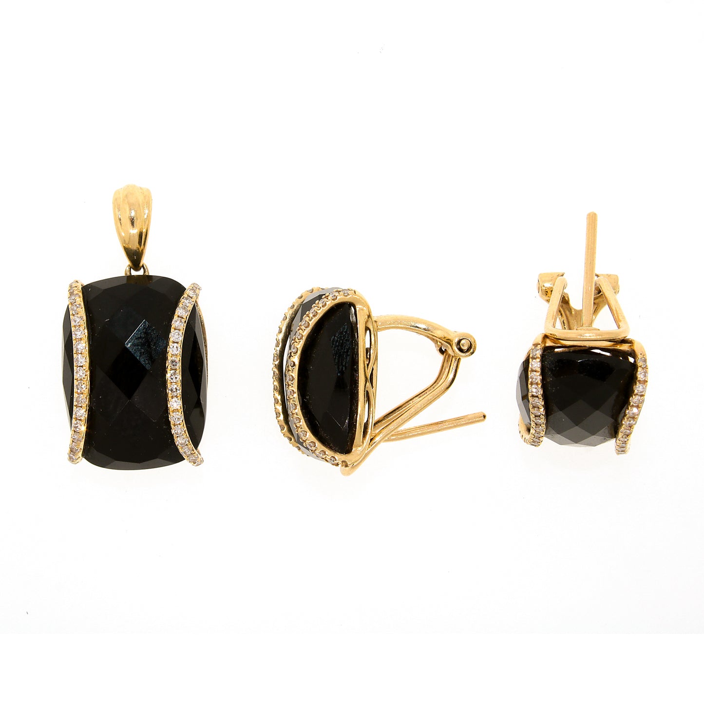 Effy Yellow Gold Onyx and Diamond Jewelry Set