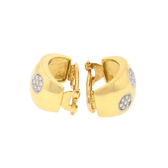 Polka Diamond Clip Earrings