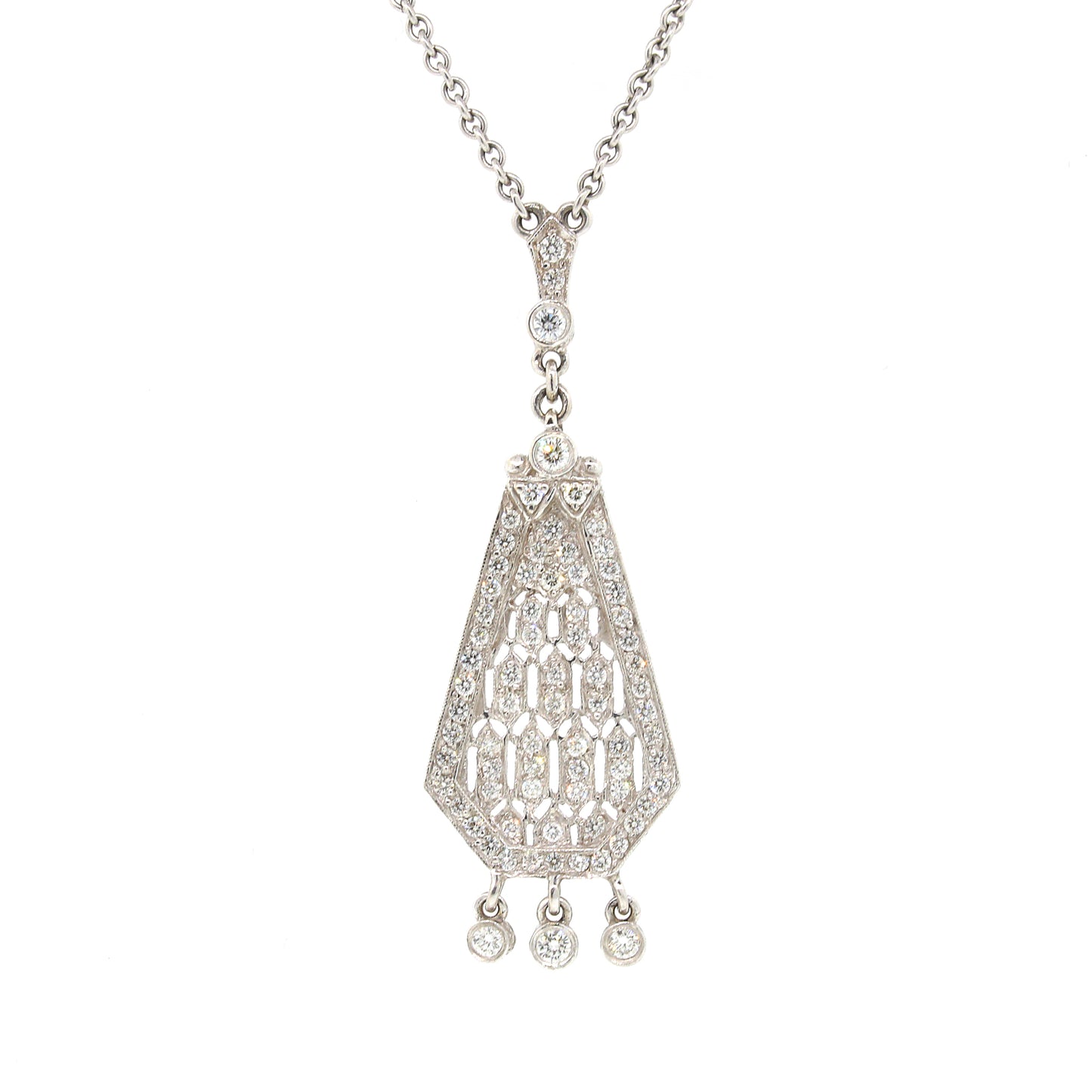 Judith Ripka Vintage Diamond  Pendant Necklace