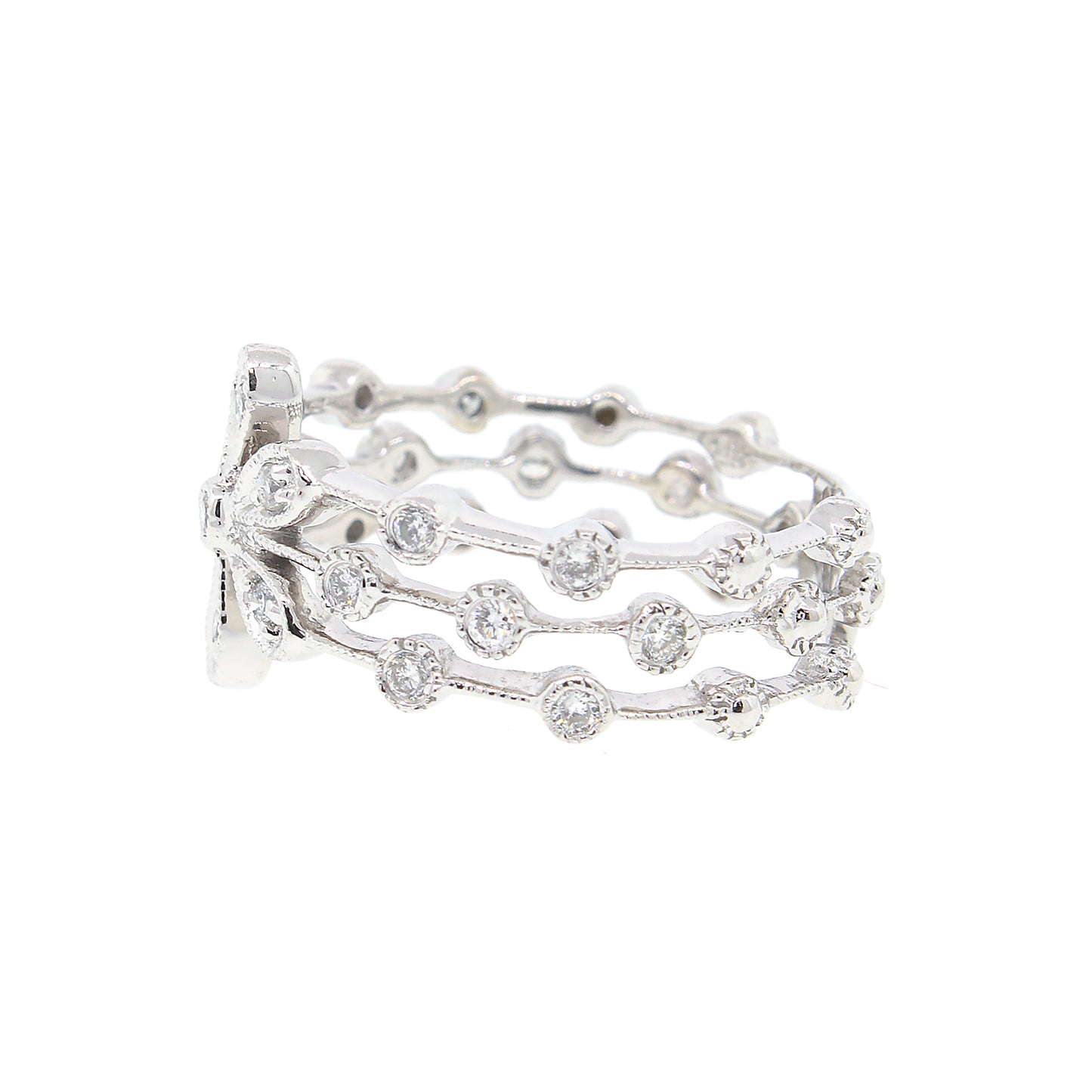 Diamond Flower Band Ring