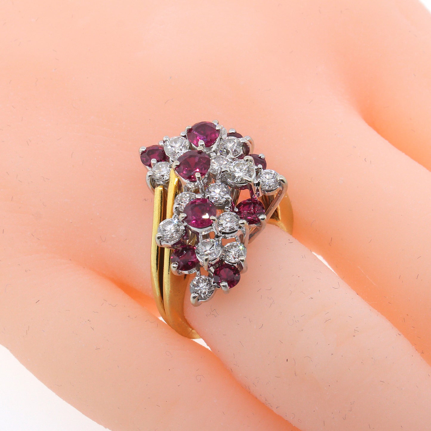 Ruby and Diamond Waterfall Ring