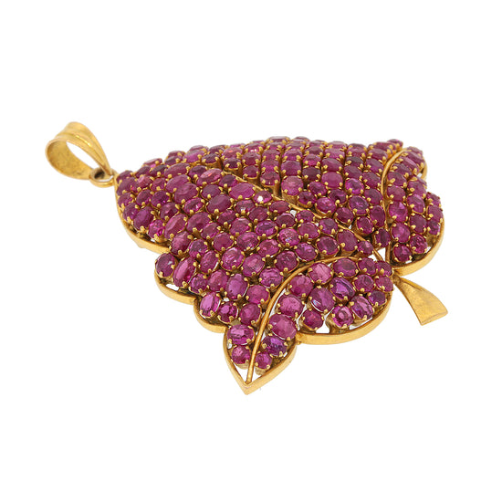 Ruby Leaf Pendant