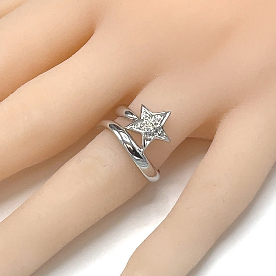 Chanel 18K White Gold Comete Diamond Star Ring