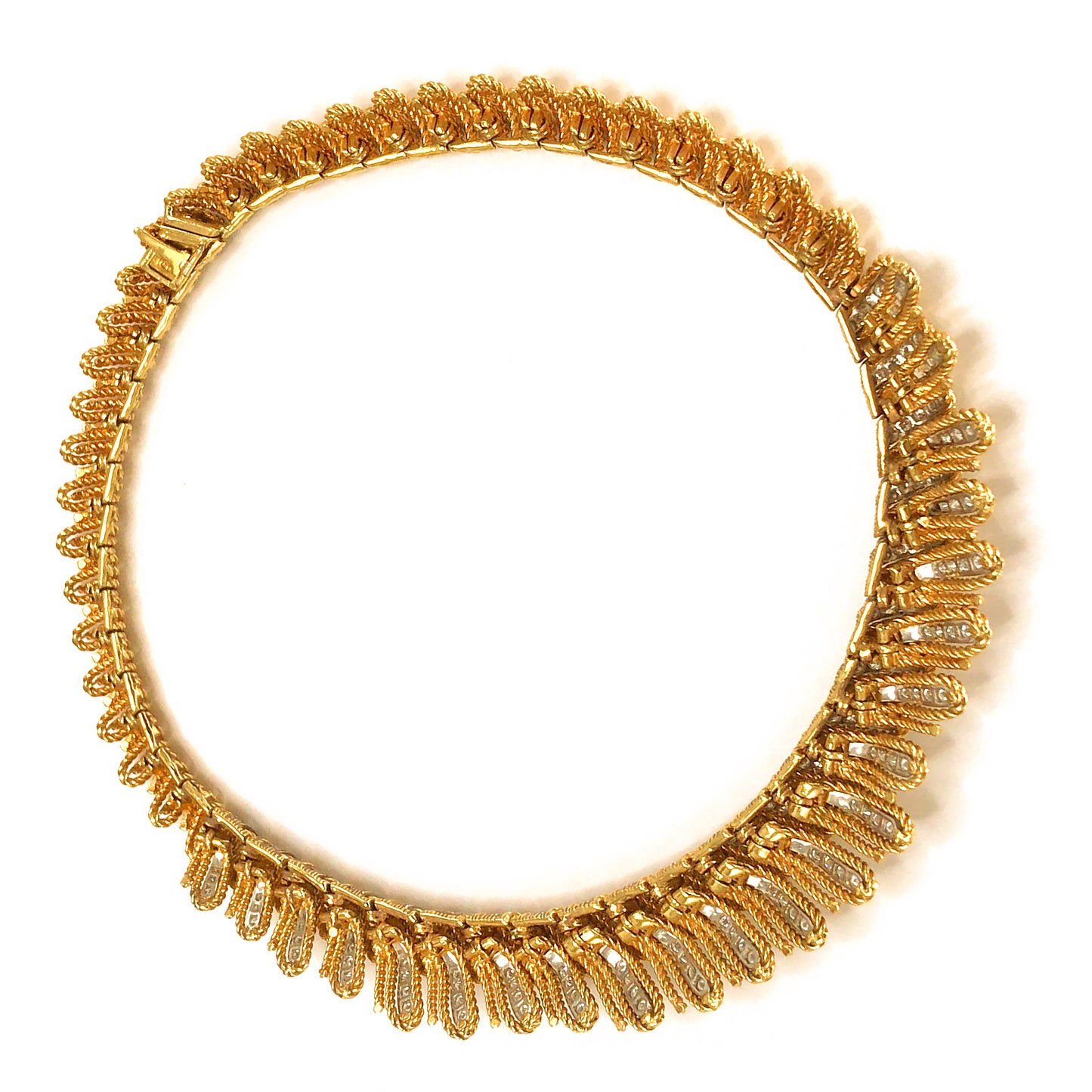 Fabulous 18k Yellow Gold Diamond Collar Necklace