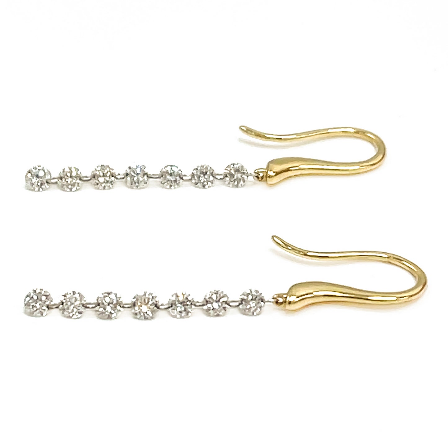 18k Yellow Gold Dangle Diamond Earrings