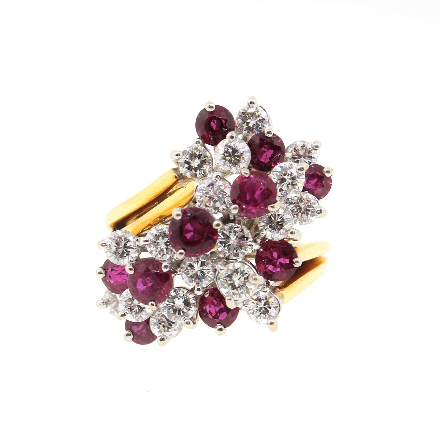 Ruby and Diamond Waterfall Ring