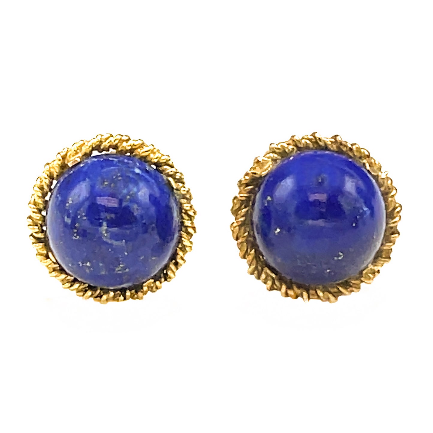 18 kt Yellow Gold Lapis Clip on Earrings