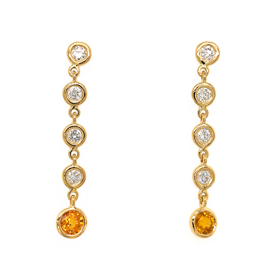 FAB DROPS 18K Yellow Gold Diamond and Yellow Sapphire Drop Earrings