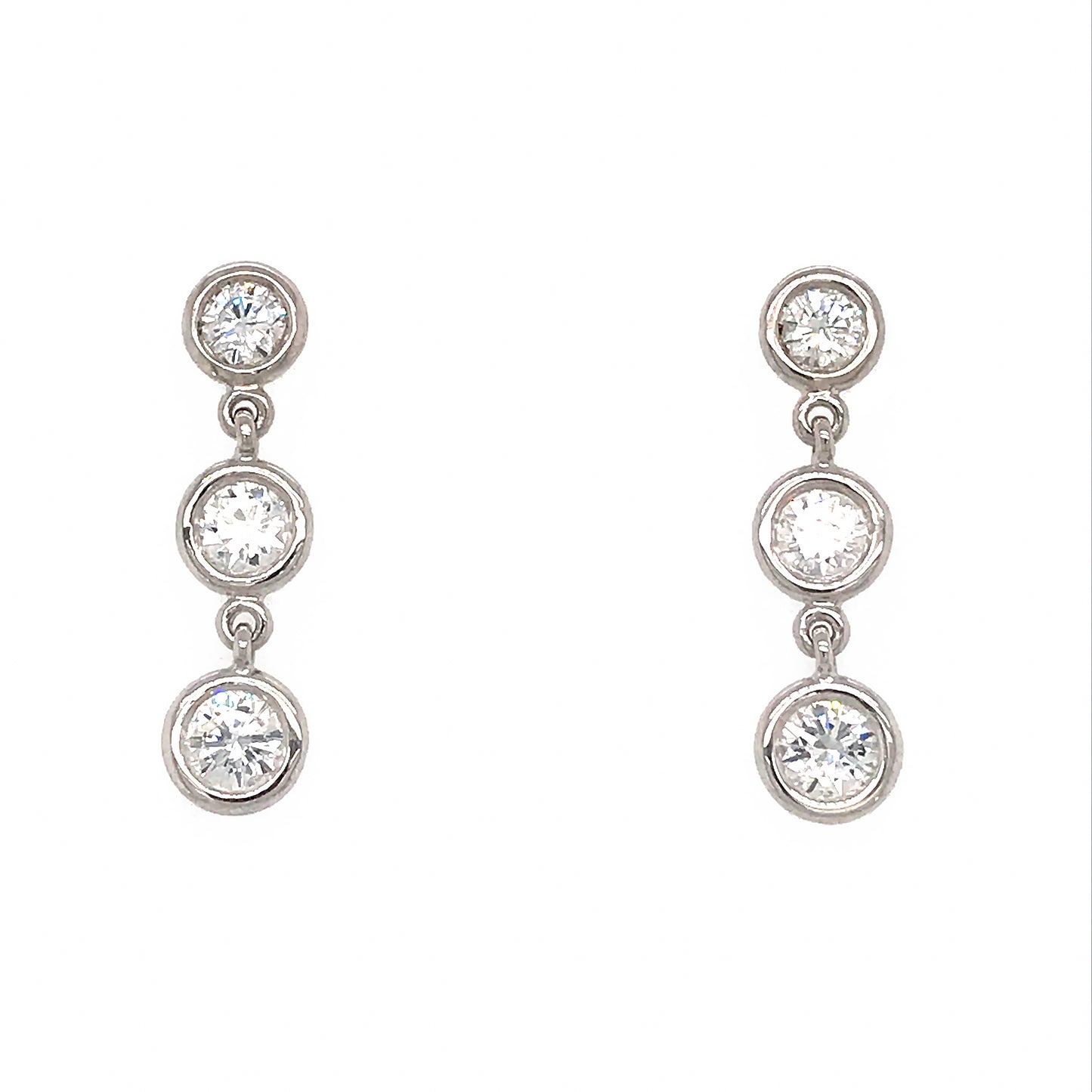 Fab Drops 14k White Gold Diamond Drop Earrings