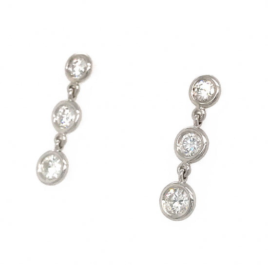 Fab Drops 14k White Gold Diamond Drop Earrings