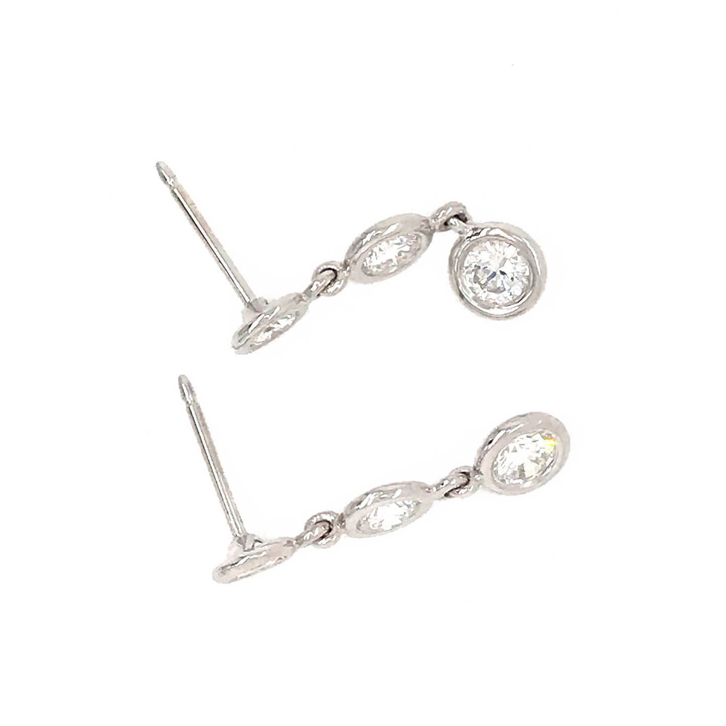 Fab Drops 14k White Gold Diamond Drop Earrings