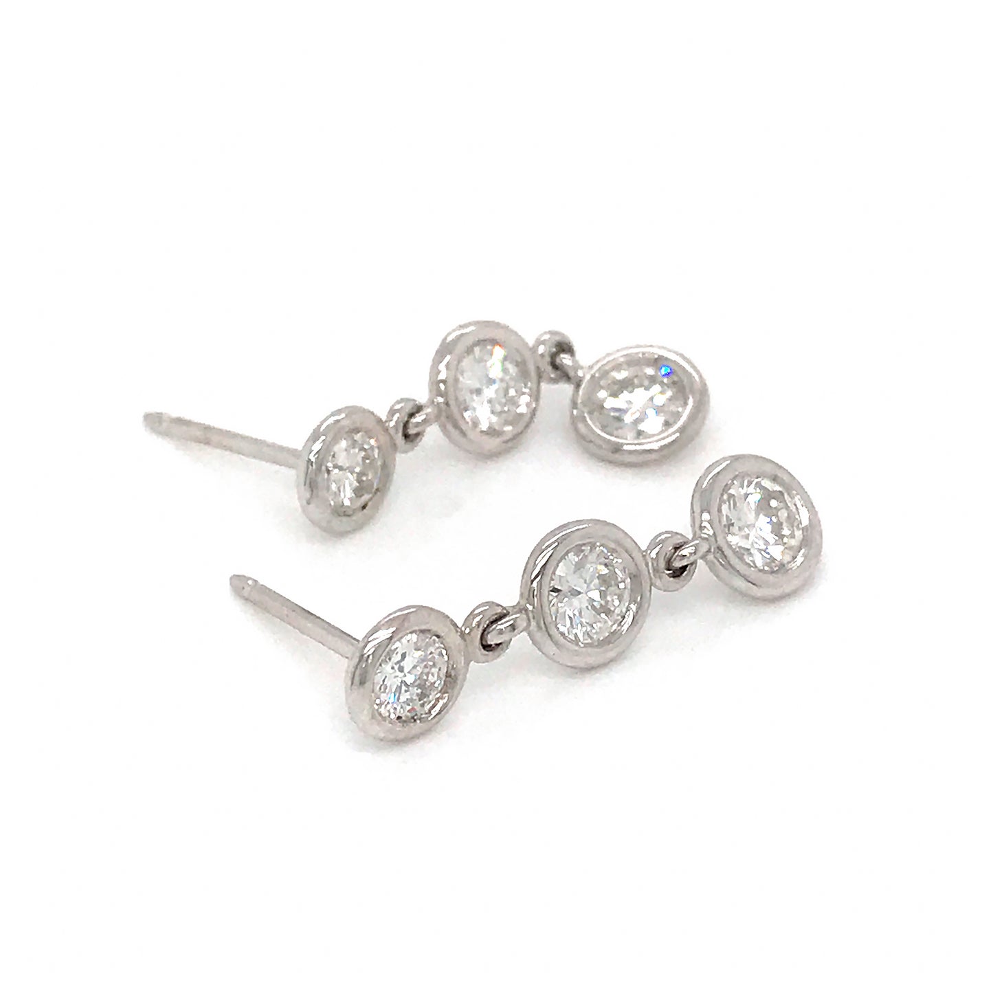 Fab Drops 14k White Gold Diamond Drop Earrings