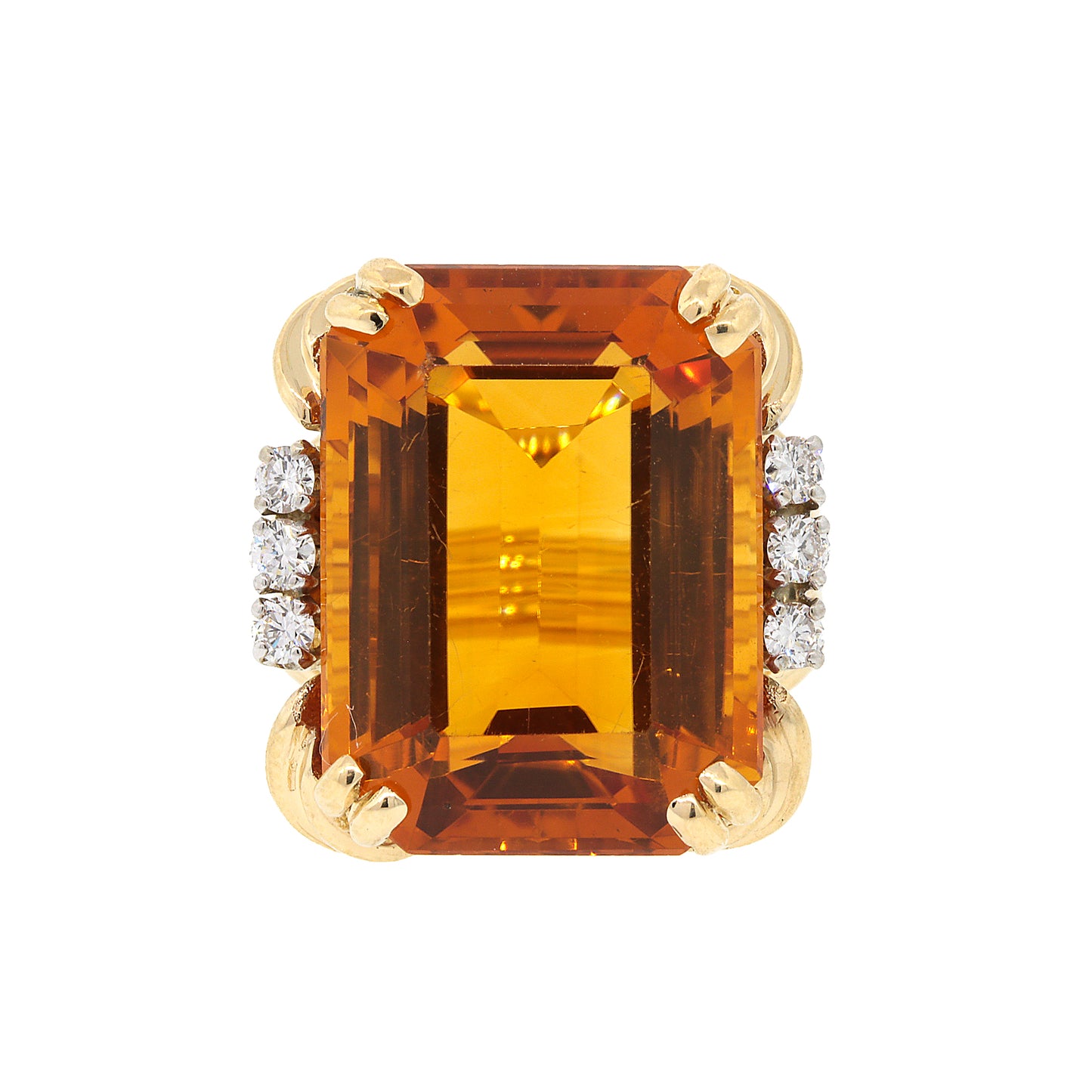 Citrine and Diamond Estate Ring