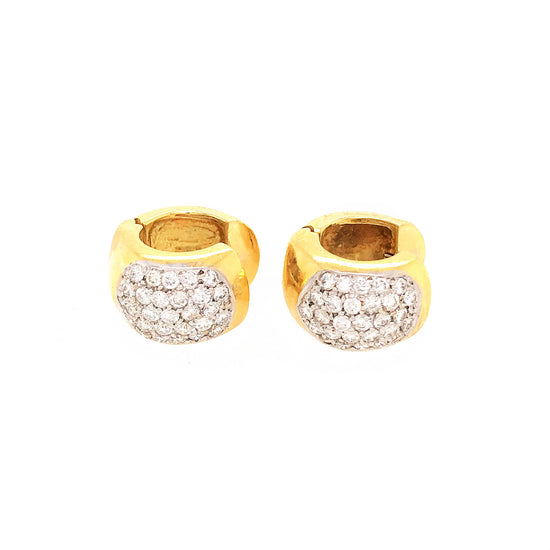 18k Gold Pave Diamond Earrings