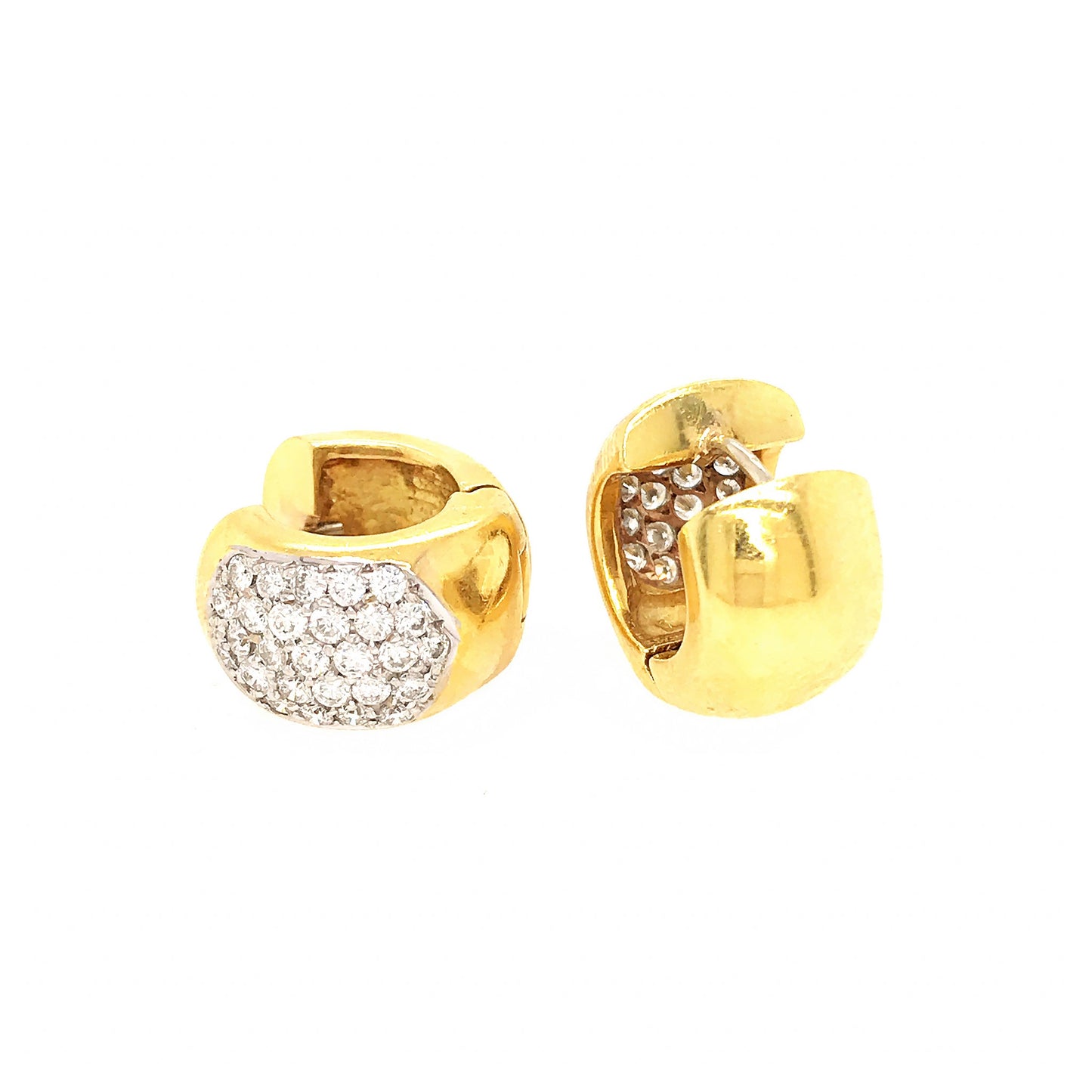 18k Gold Pave Diamond Earrings