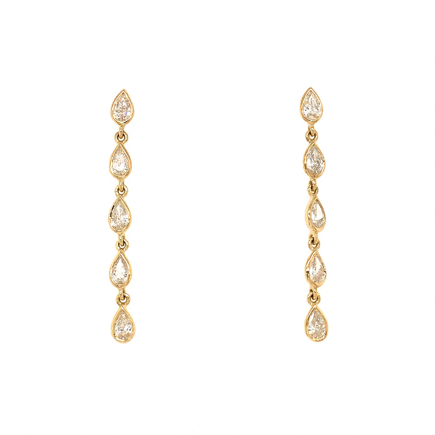 FAB DROPS 18k Yellow Gold Pear Shaped Drop Earrings