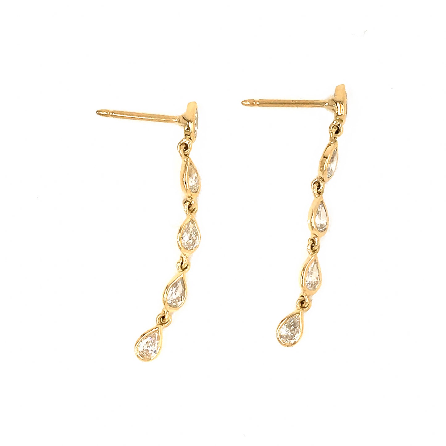 FAB DROPS 18k Yellow Gold Pear Shaped Drop Earrings